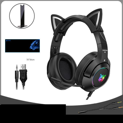 Cute Kitty Gaming Headset Fun Eye-catching Design