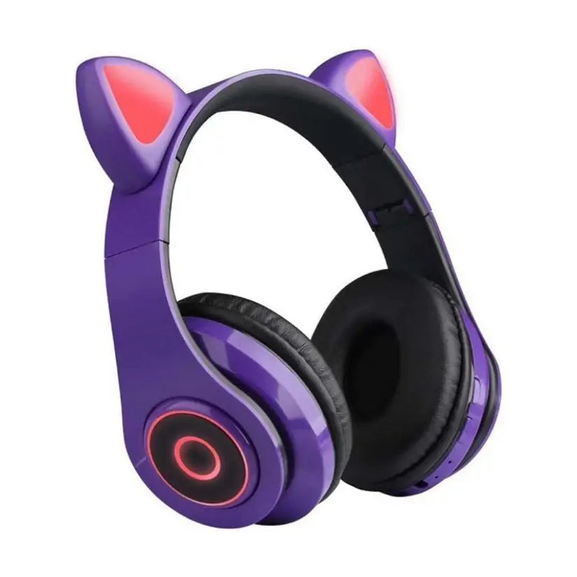 LED Cat Ear: Bluetooth Headphones, Noise Cancelling, TF Card Support