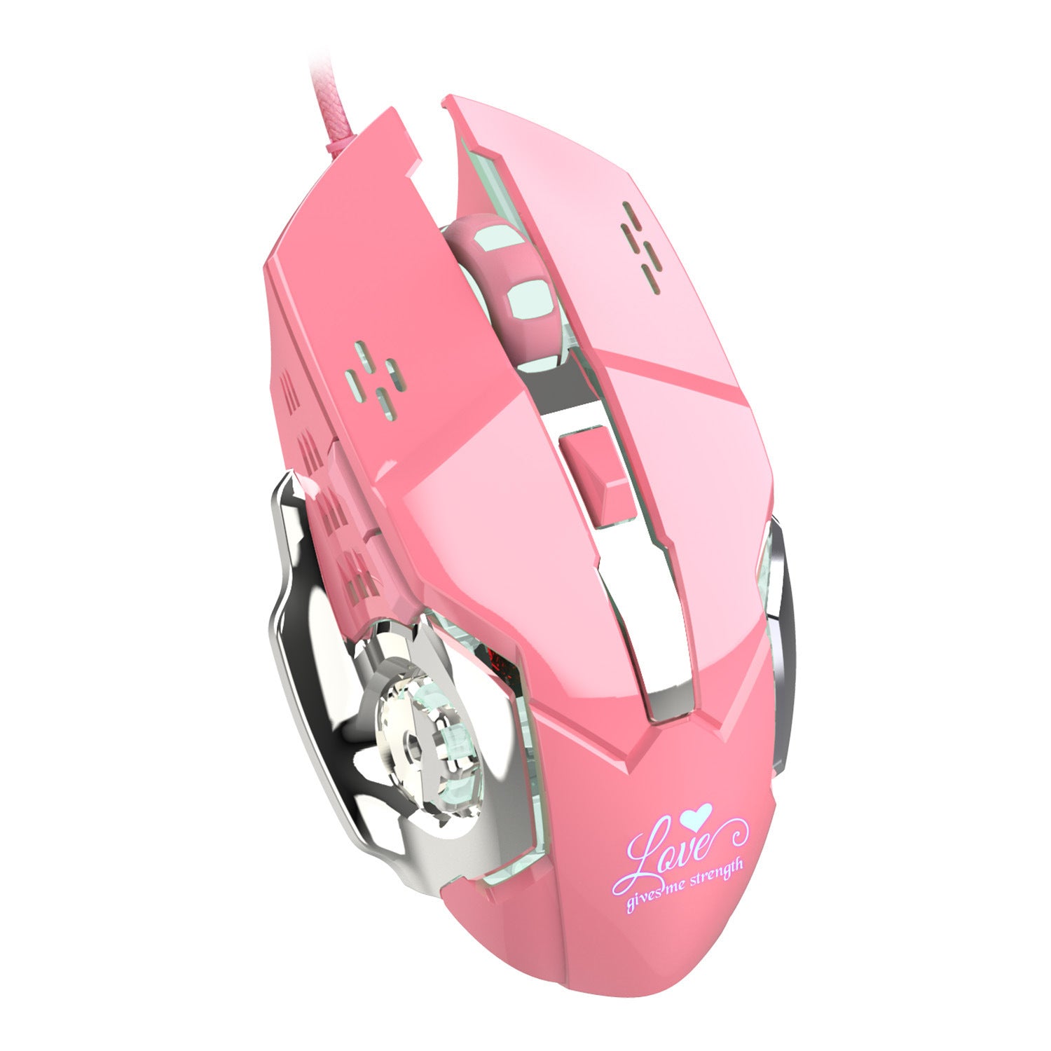 New! X500 Pink Gaming Mouse 3200dpi White Light Design - TheLoot.Store