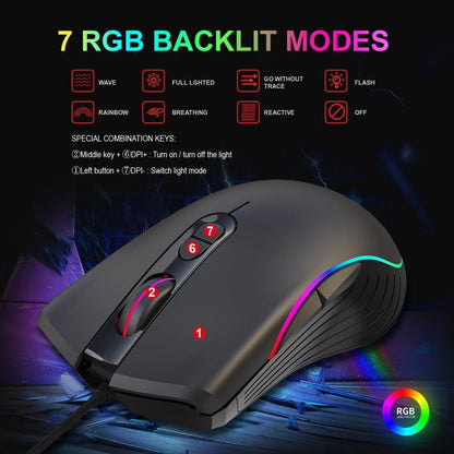 Glowing RGB Wired Gaming Mouse - TheLoot.Store