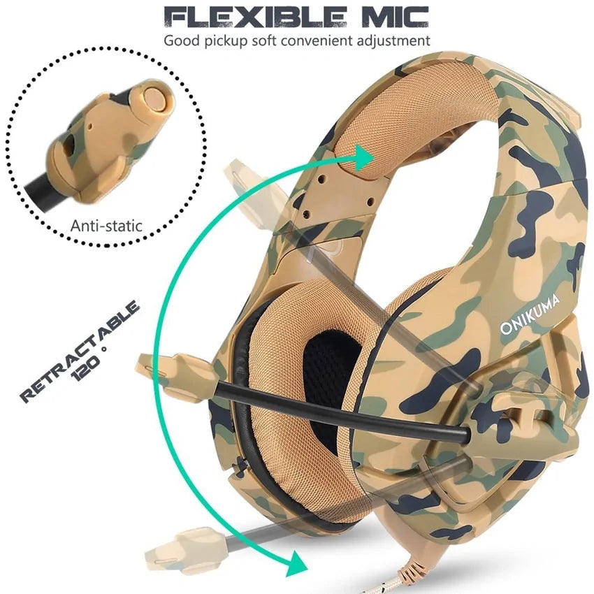 Onikuma Camouflage Gaming Headphones