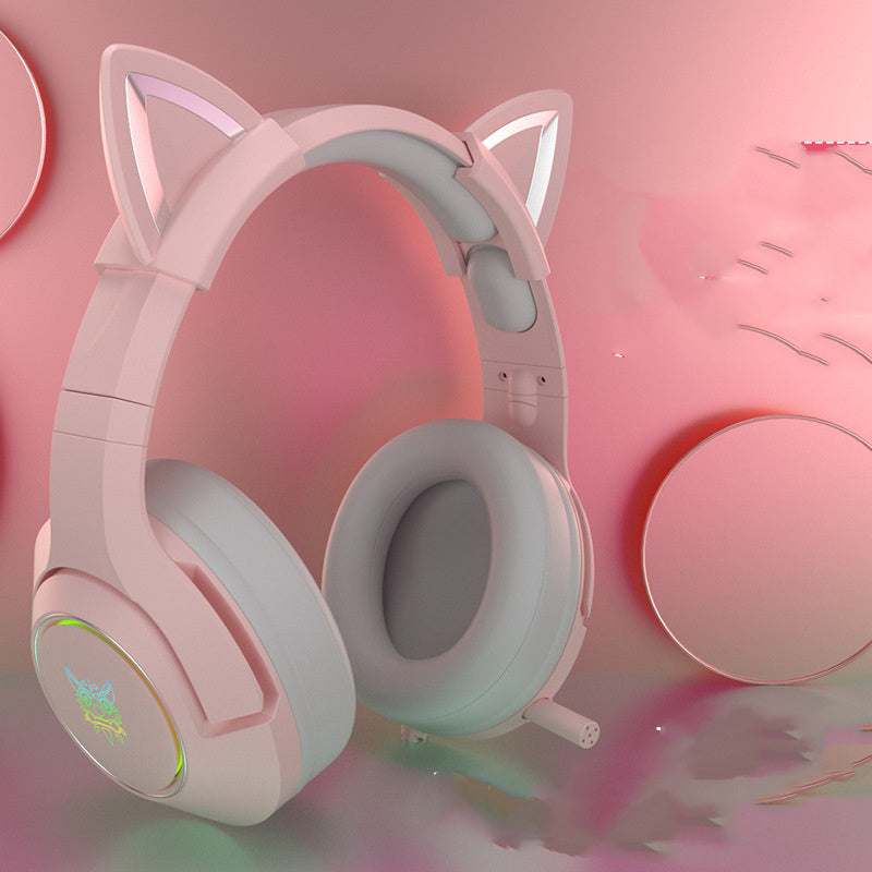 Cute Kitty Gaming Headset Fun Eye-catching Design