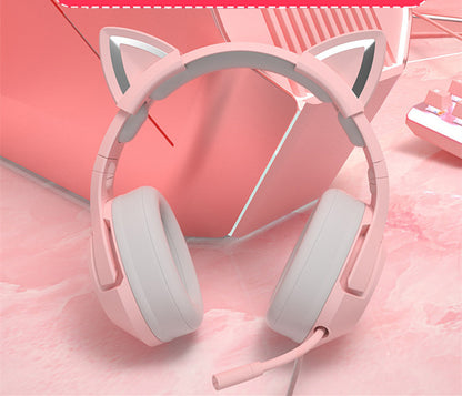 Cute Kitty Gaming Headset Fun Eye-catching Design