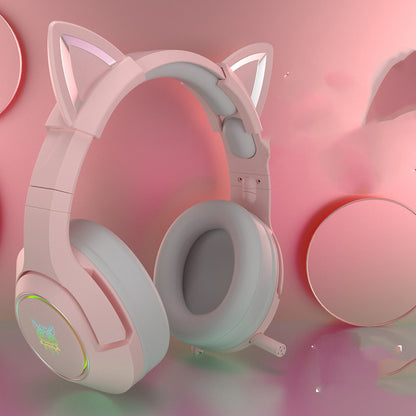 Cute Kitty Gaming Headset Fun Eye-catching Design