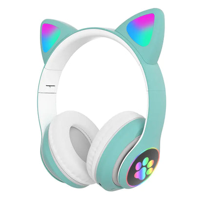 LED Cat Ear: Bluetooth Headphones, Noise Cancelling, TF Card Support