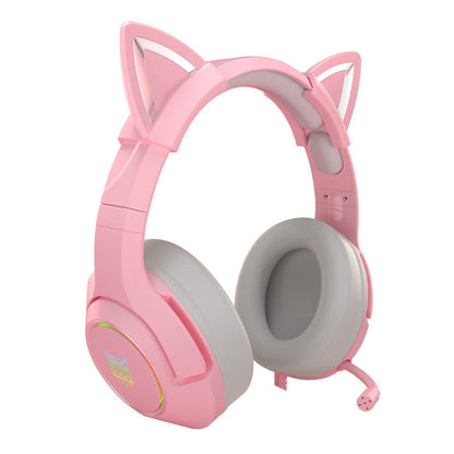 Cute Kitty Gaming Headset Fun Eye-catching Design