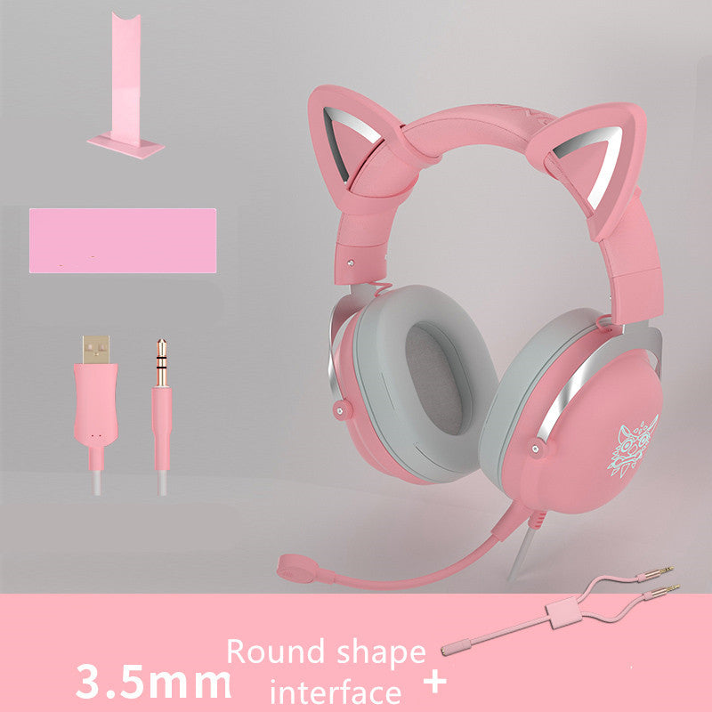 Cute Kitty Gaming Headset Fun Eye-catching Design