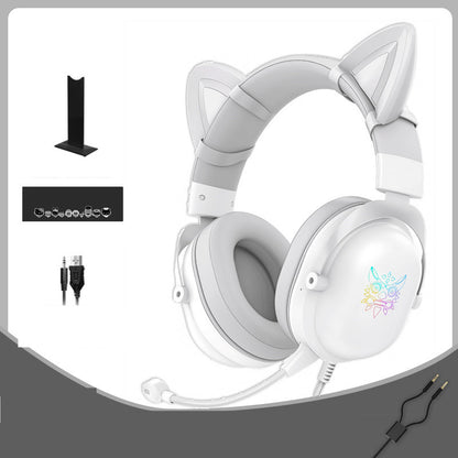 Cute Kitty Gaming Headset Fun Eye-catching Design