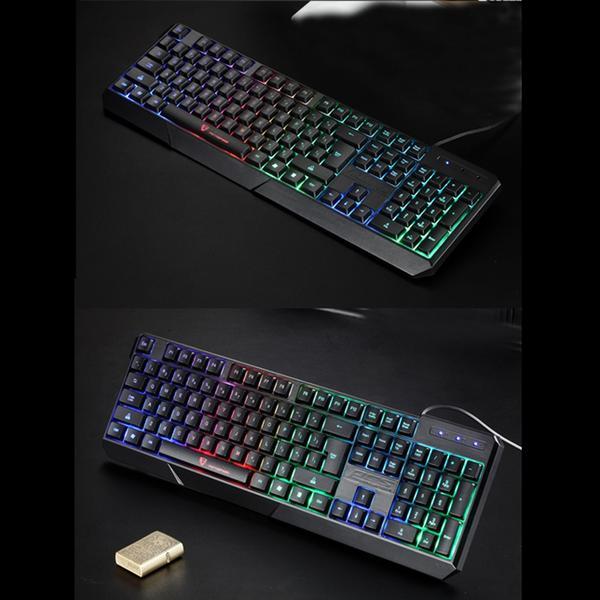 K70 Waterproof Colorful LED Illuminated Backlit USB Wired Gaming Keyboard - TheLoot.Store