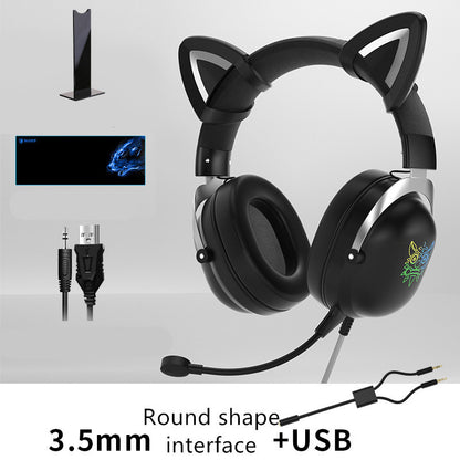 Cute Kitty Gaming Headset Fun Eye-catching Design