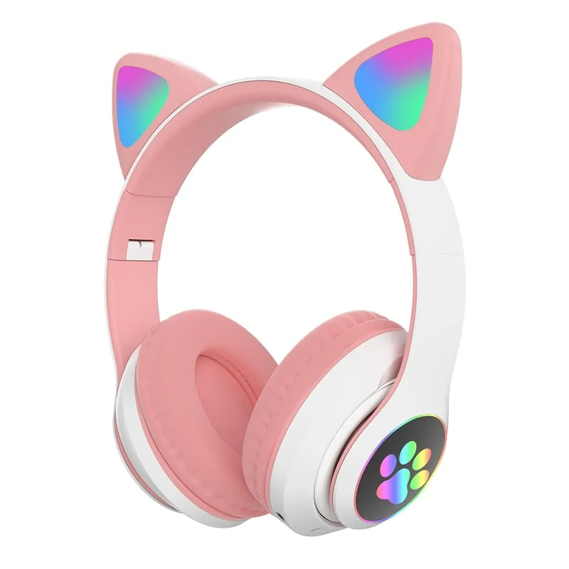 LED Cat Ear: Bluetooth Headphones, Noise Cancelling, TF Card Support