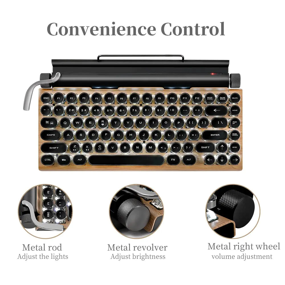 83 Keys RGB Mechanical Keyboard Retro Typewriter Design