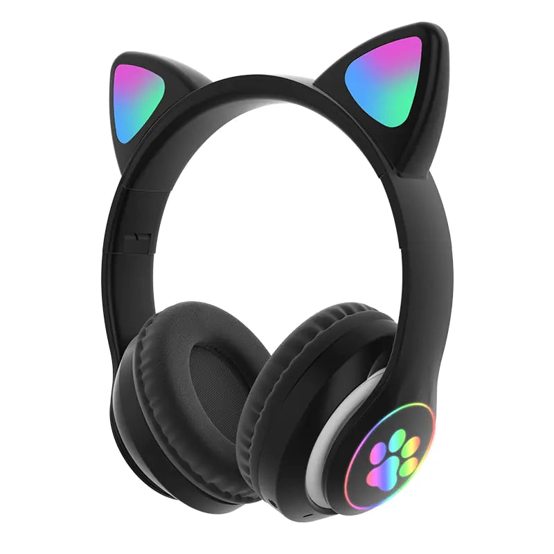 LED Cat Ear: Bluetooth Headphones, Noise Cancelling, TF Card Support