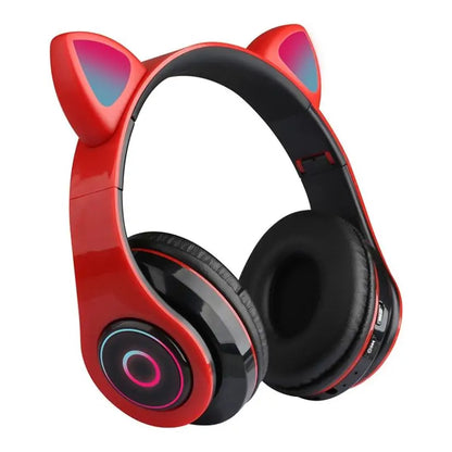 LED Cat Ear: Bluetooth Headphones, Noise Cancelling, TF Card Support