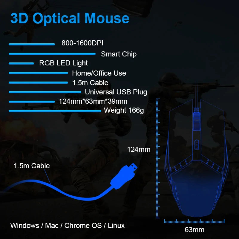 ZGB K3 LED Ergonomic Mouse