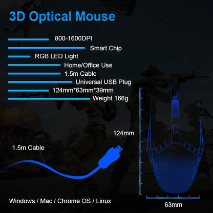 ZGB K3 LED Ergonomic Mouse