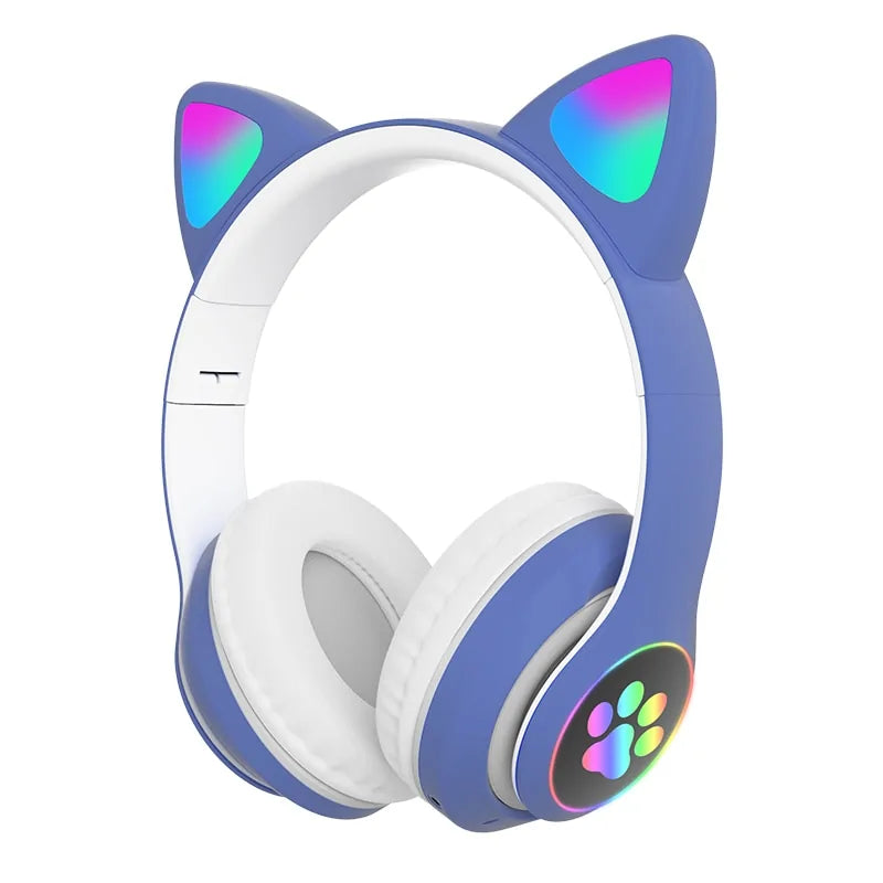 LED Cat Ear: Bluetooth Headphones, Noise Cancelling, TF Card Support